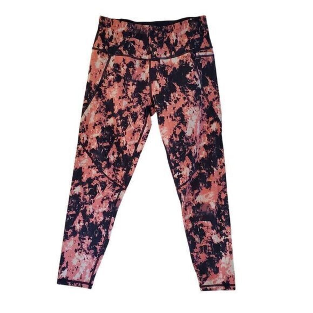 Sweaty Betty Power Leggings Blue Pink  7/8 Workout Womens Small Pockets Athletic